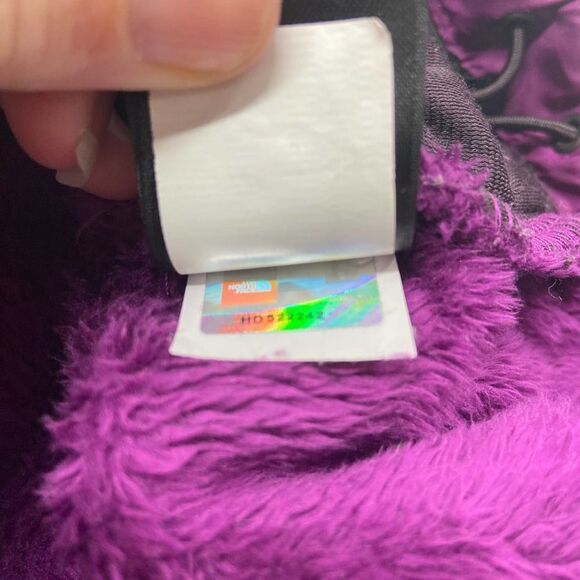 The North Face Purple fuzzy fleece Hooded Full Zip Jacket Womens s - Picture 6 of 6